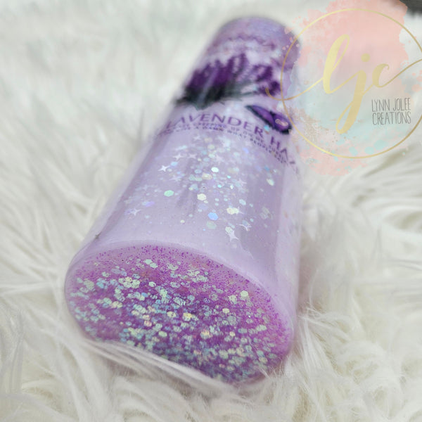Lavender Haze inspired suspended glitter snow globe tumbler